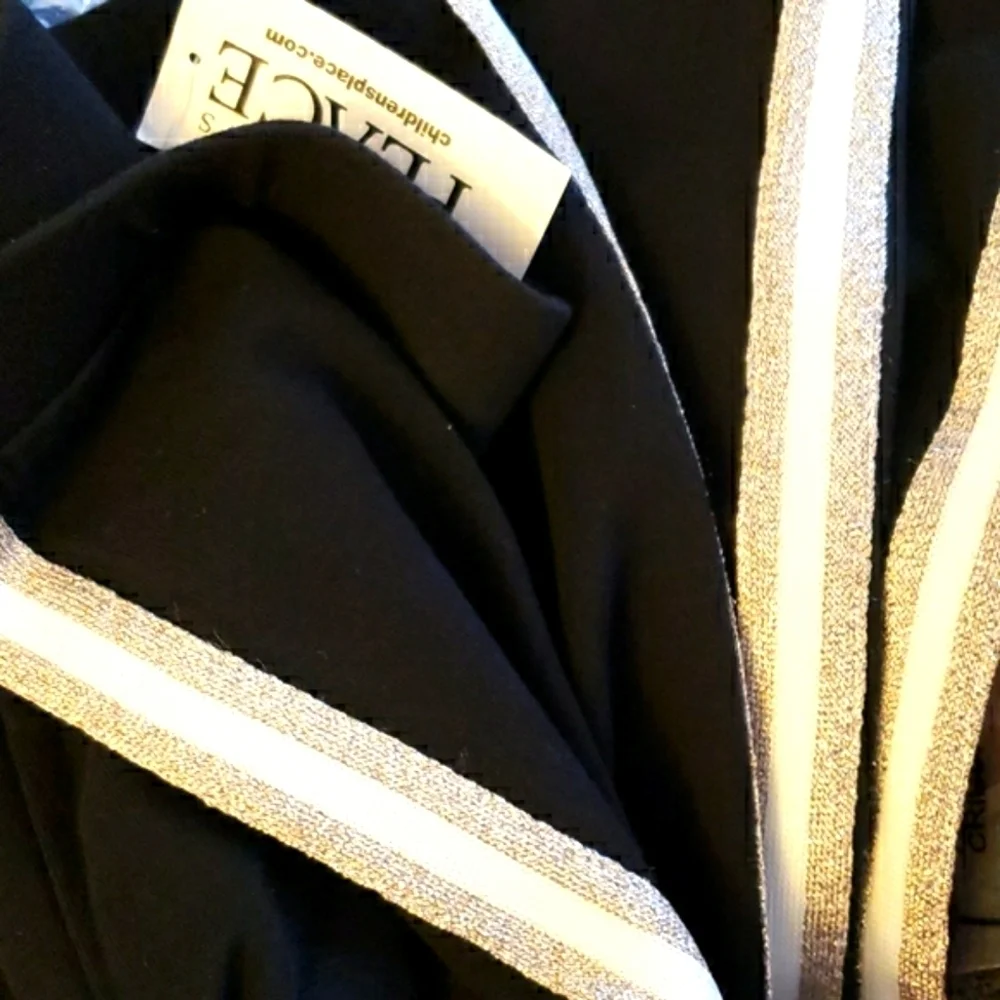 The Children's Place Black Metallic Trimmed Leggings Size S